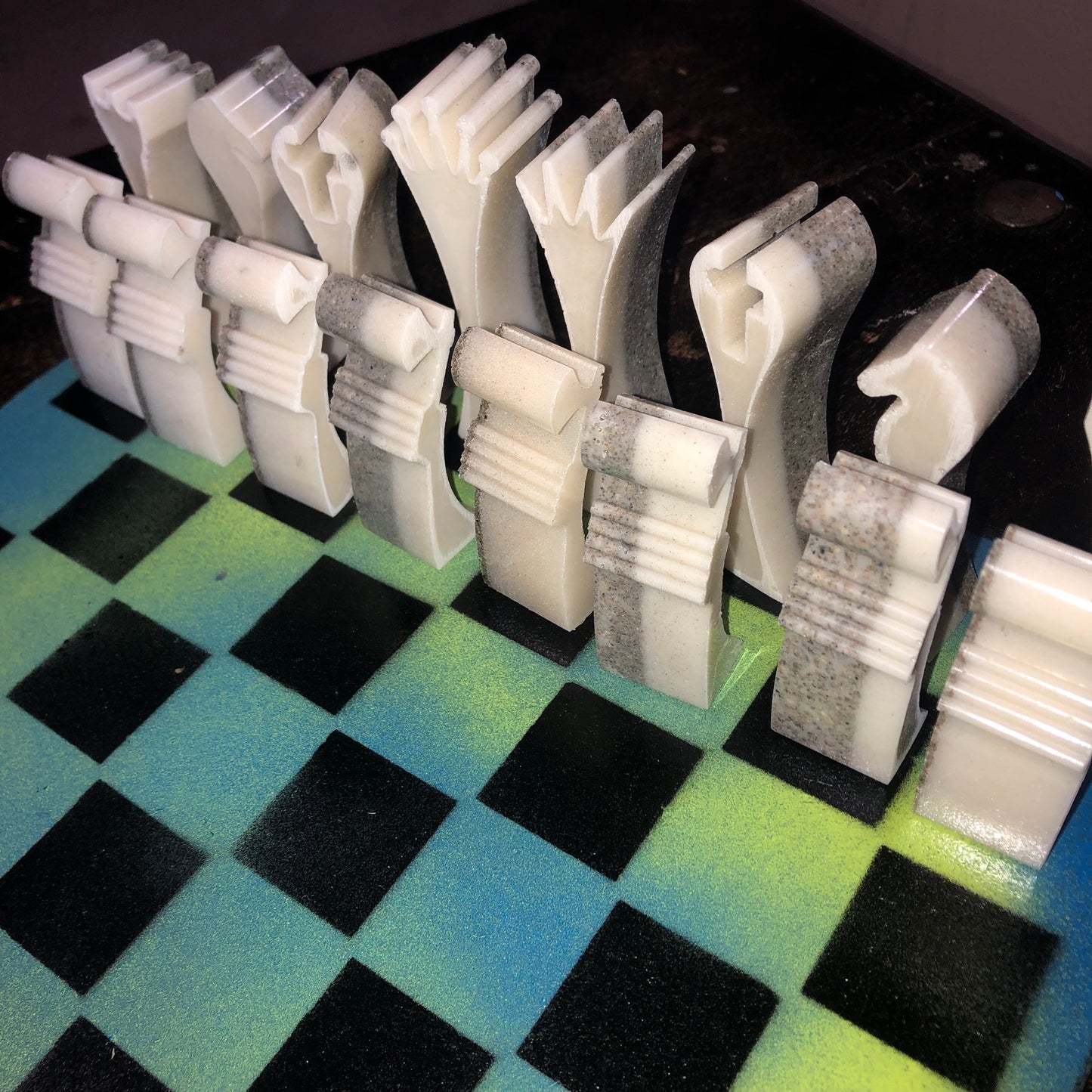 Cosmic Green - Painted Chess Set