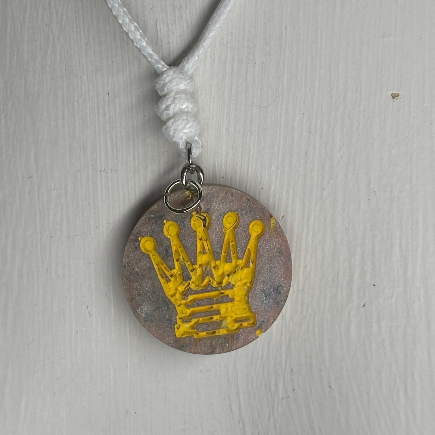 Simple Yellow Queen - Handmade Resin Chess Necklace