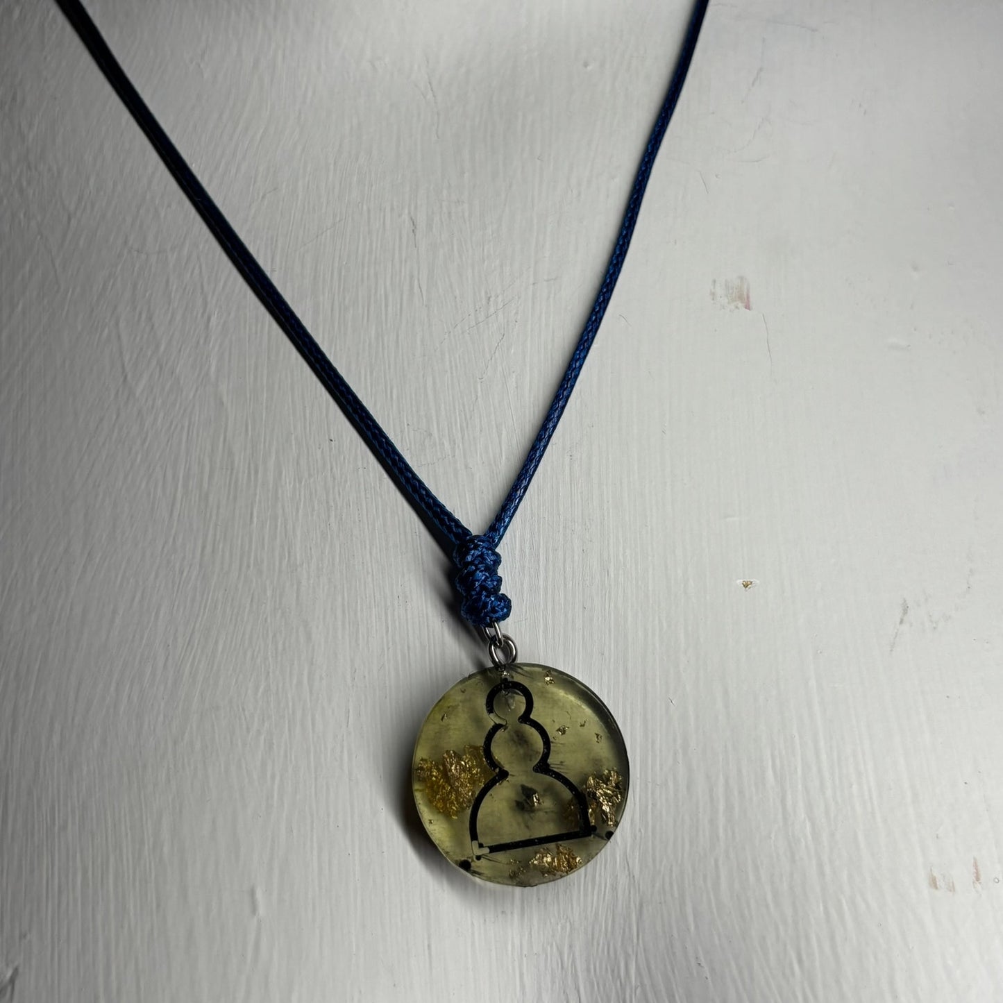 Lime Yellow Pawn - Handmade Resin Chess Necklace
