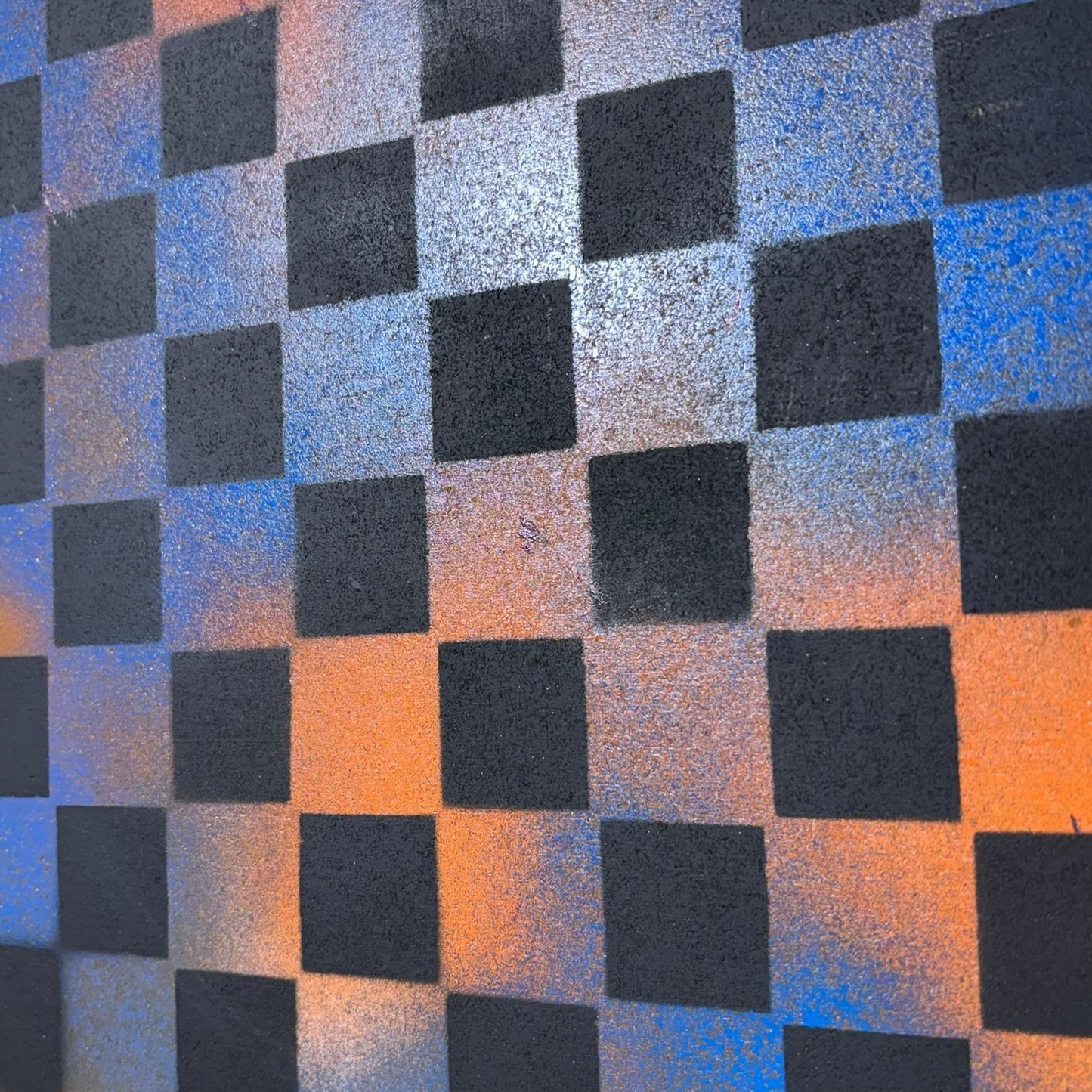 Blue & Orange - Painted Chess Board