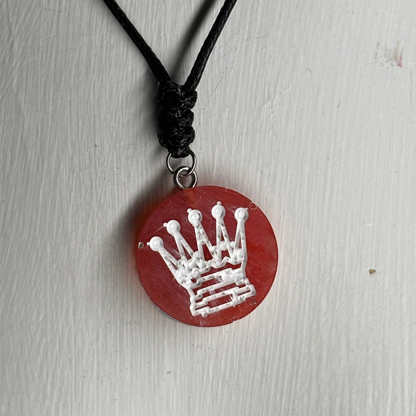 Cherry Red Queen - Handmade Resin Chess Necklace