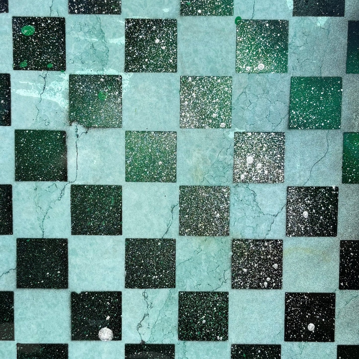 Green Leaf - Resin Coated Chess Board