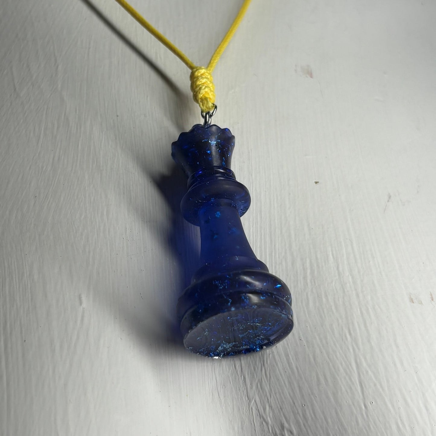 Navy Blue Queen - Handmade Resin Chess Necklace