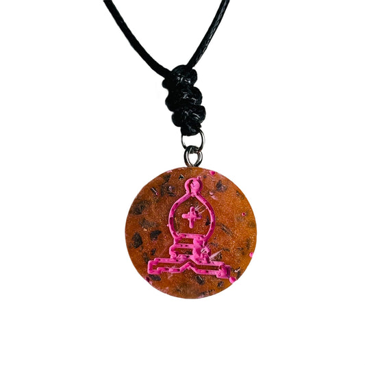 Pint Print Bishop - Handmade Resin Chess Necklace