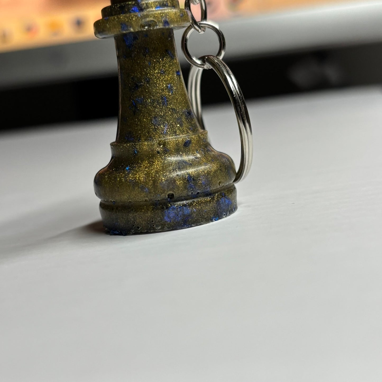 Army Green & Blue Queen - Handmade Resin Keychain