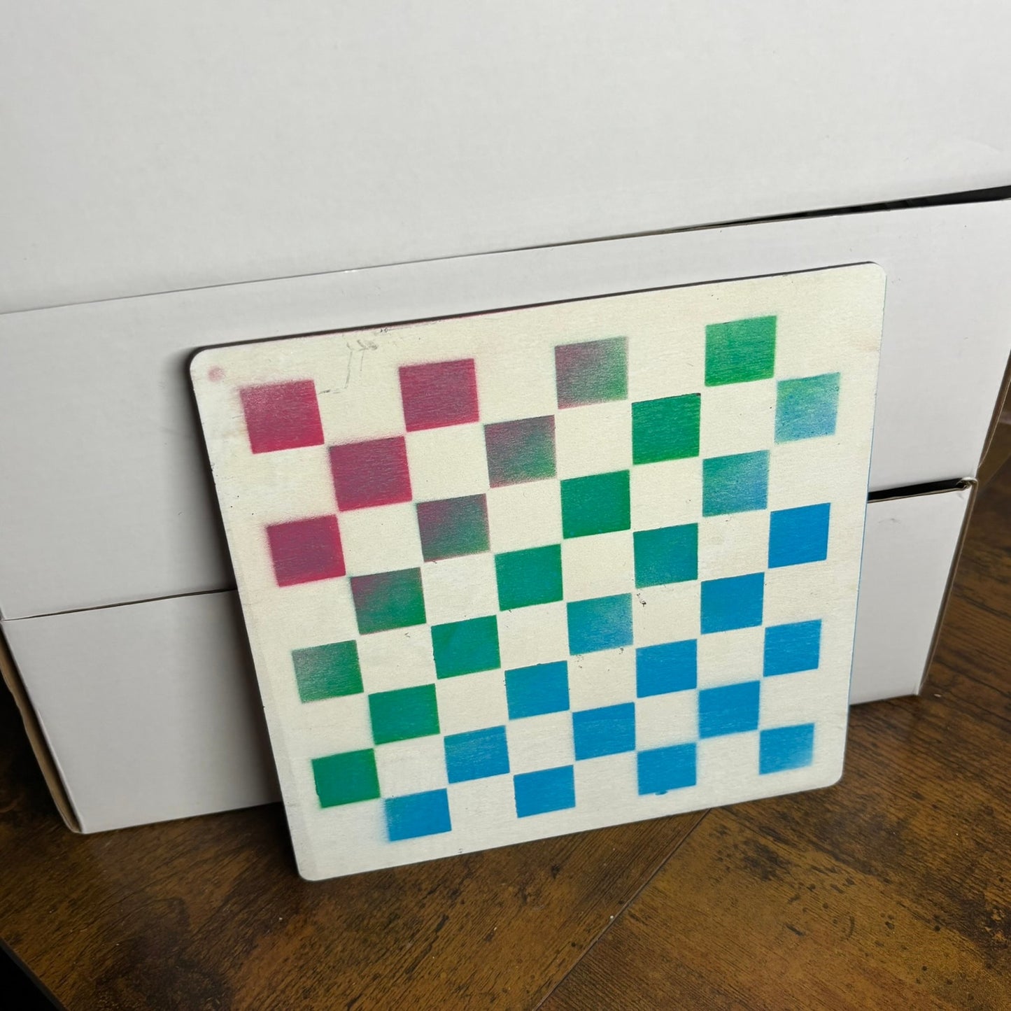 Rainbow - Painted Thin Wooden Chess Board