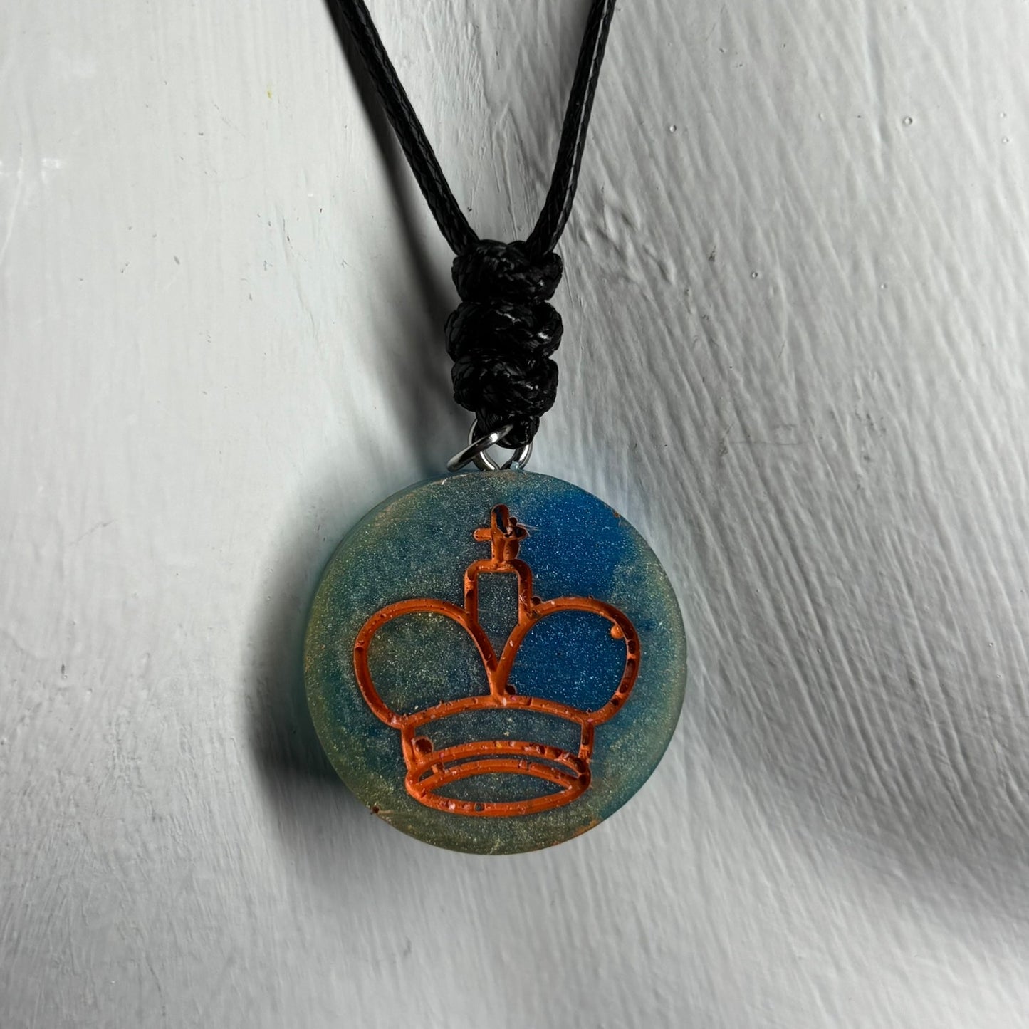 Swampy Orange King - Handmade Resin Chess Necklace