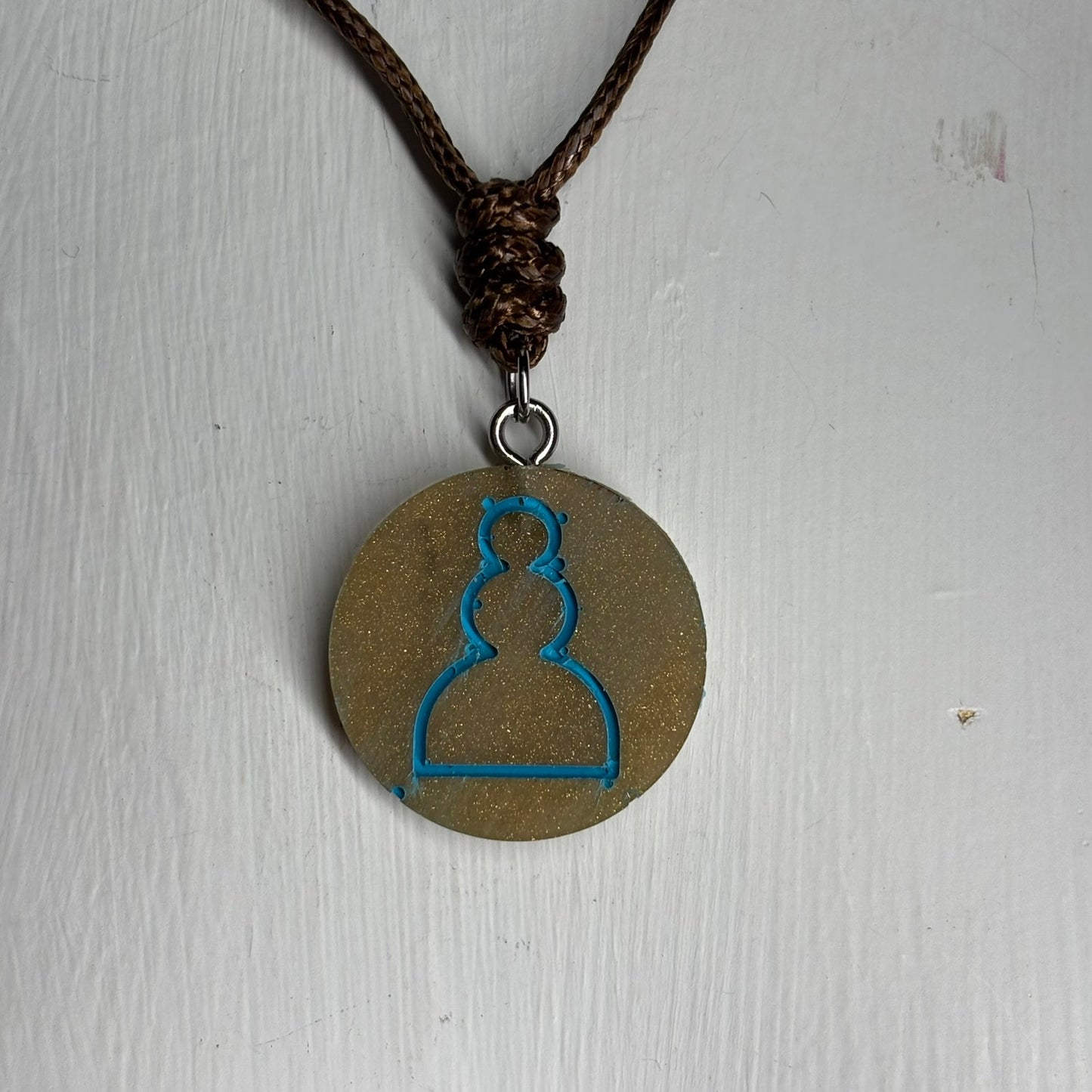 Splendid Brown - Handmade Resin Chess Necklace