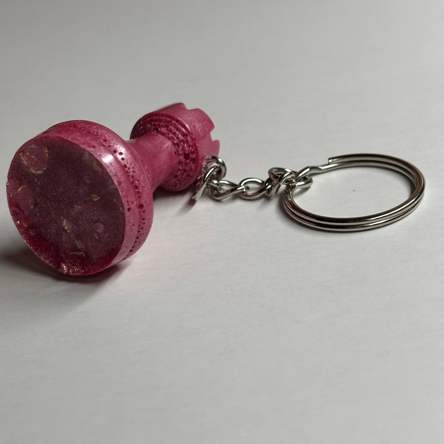 Solid Pink Rook - Handmade Resin Keychain