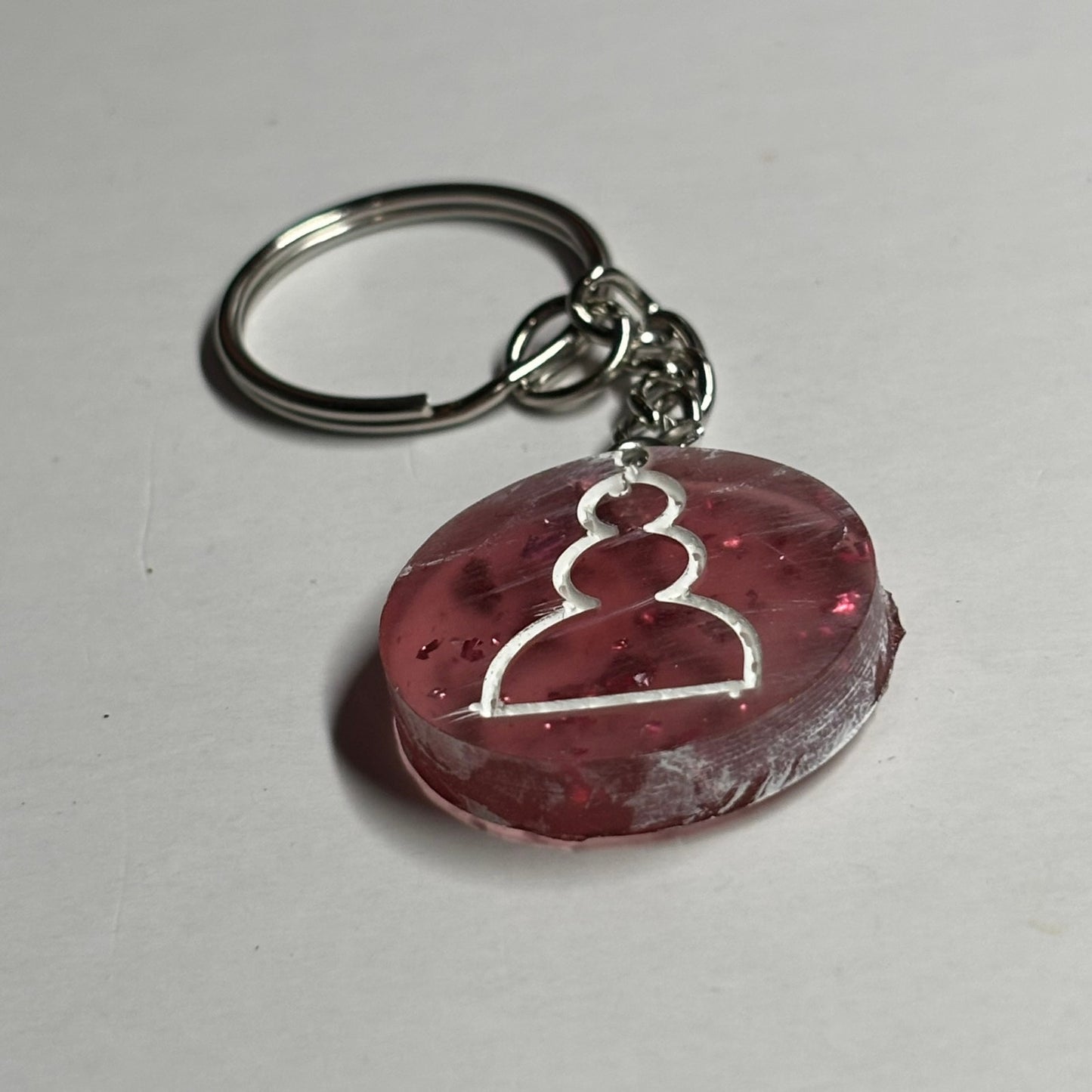 Faded Red Pawn - Handmade Resin Keychain - Flat Edition