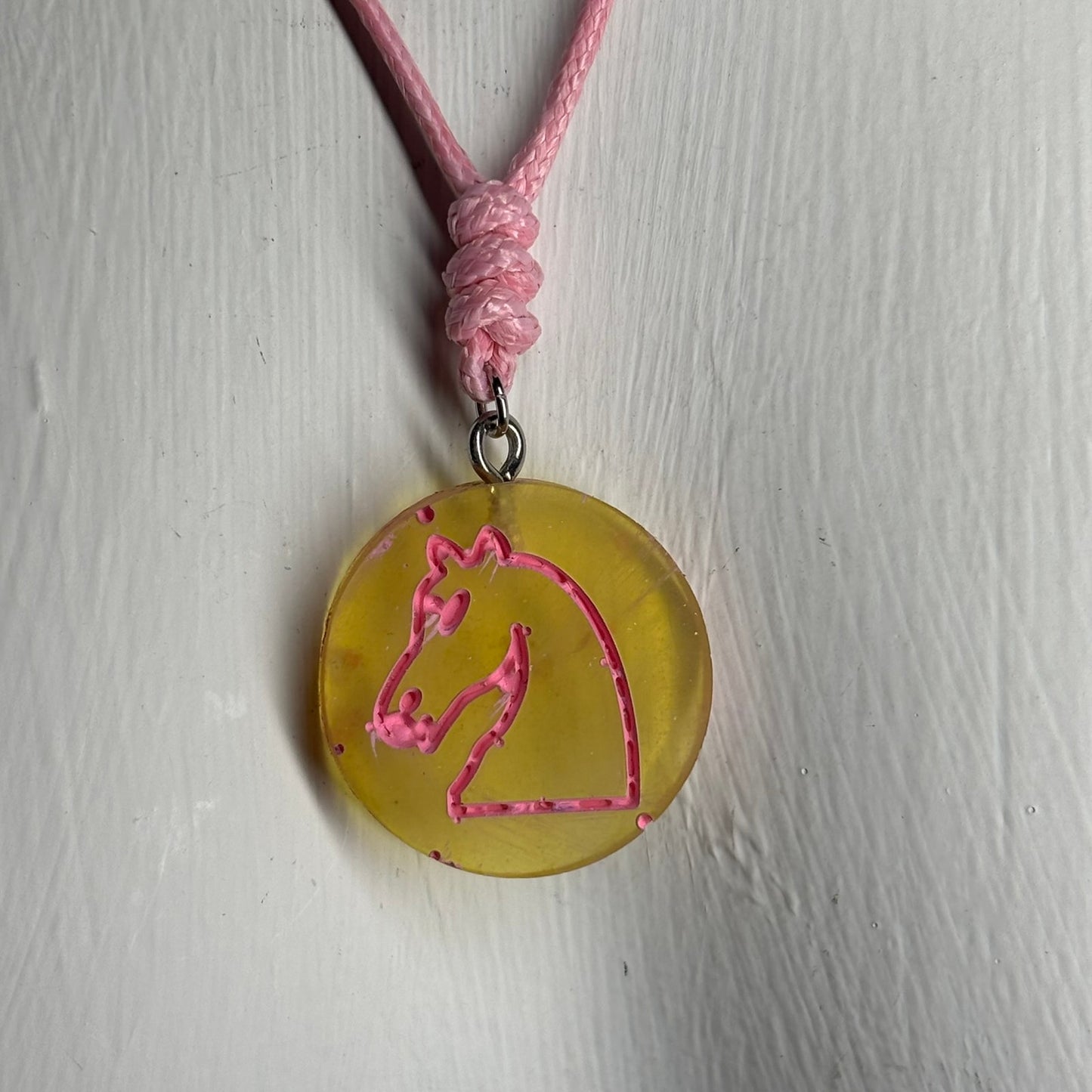 Bright Knight - Handmade Resin Chess Necklace