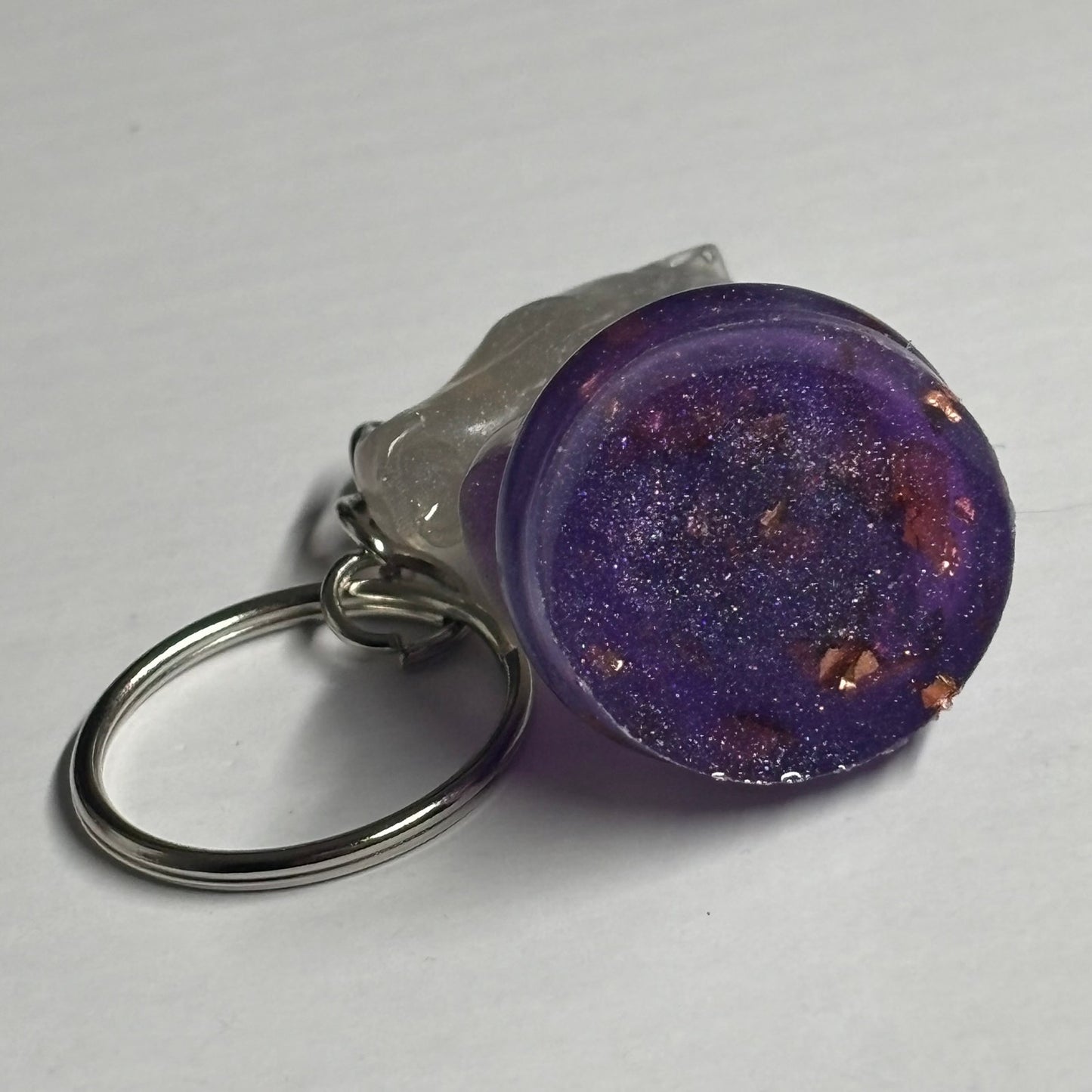 White & Purple Knight - Handmade Resin Keychain