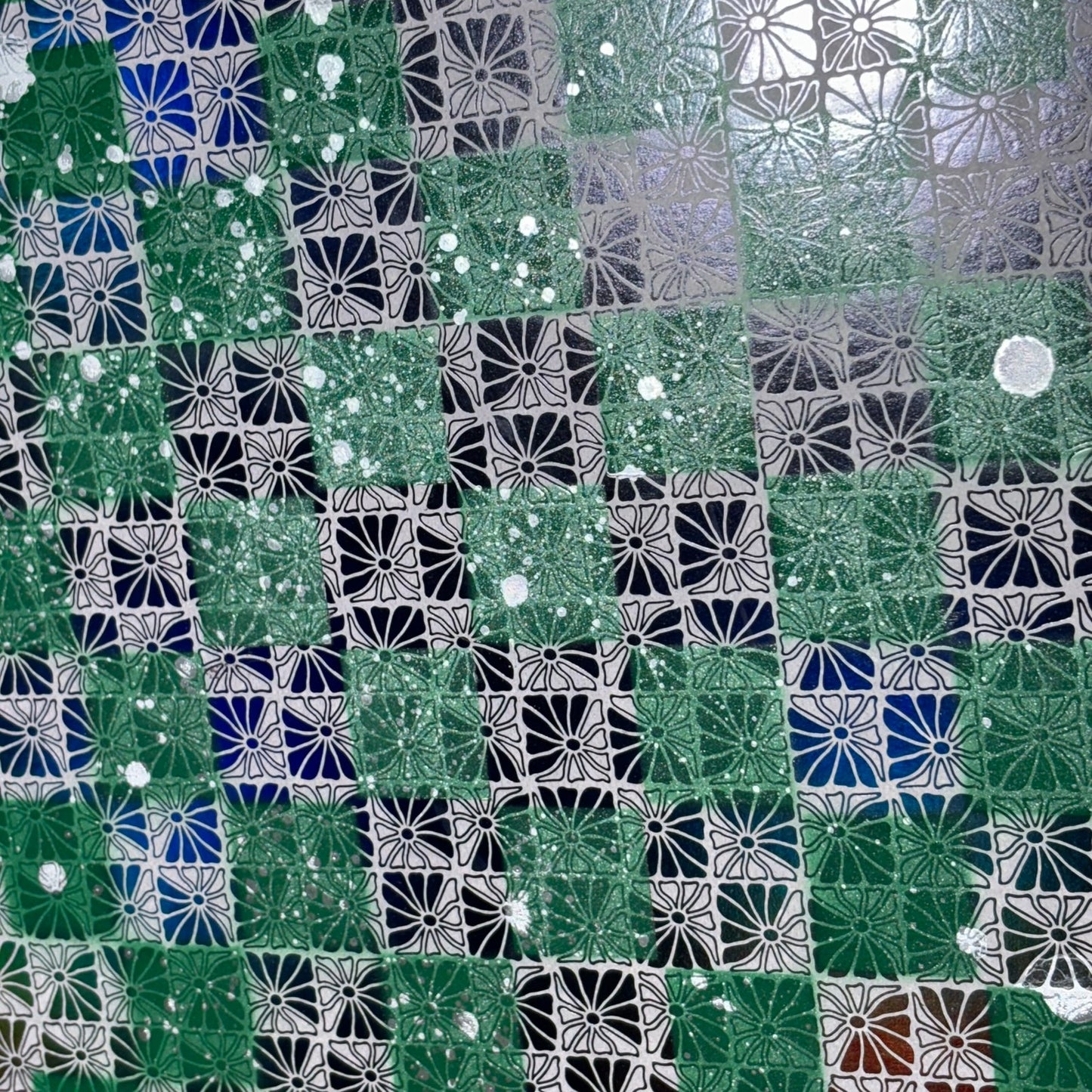 Green Haze - Large Scrapbook Chess Board