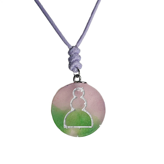 Fantastic Pink Pawn - Handmade Resin Chess Necklace