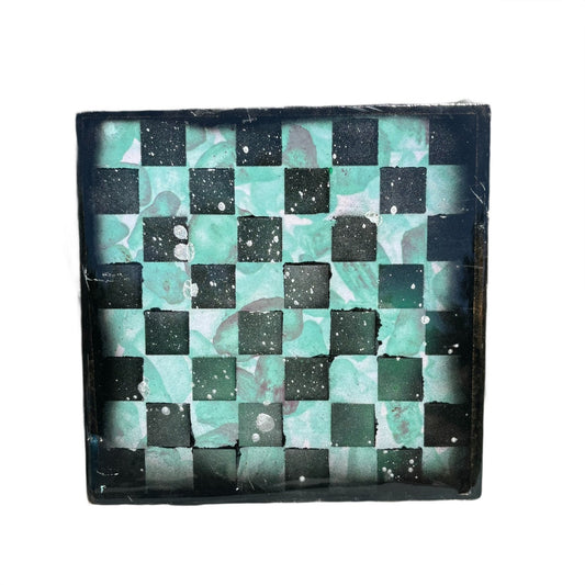 Cosmic Green - Resin Coated Chess Board