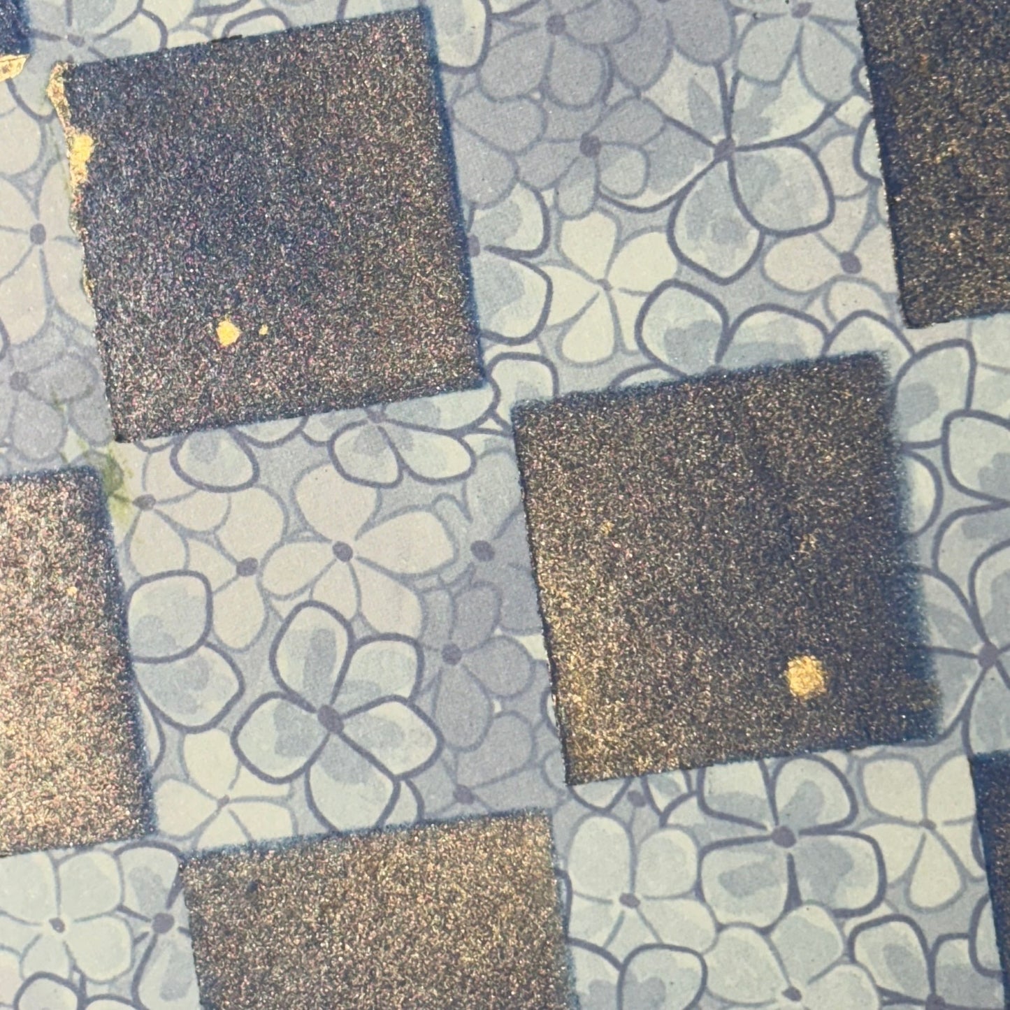 Metallic Blue Flowers - Scrapbook Chess Board