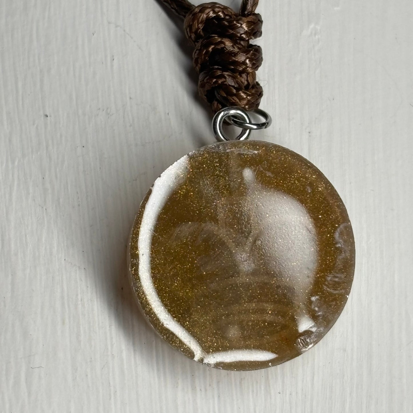 Brown King - Handmade Resin Chess Necklace