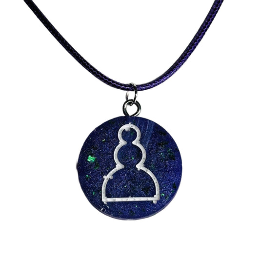 Purple Crystal Pawn - Handmade Resin Chess Necklace