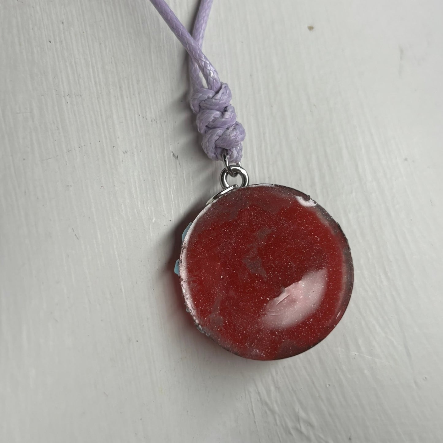 Chrome Red Knight - Handmade Resin Chess Necklace