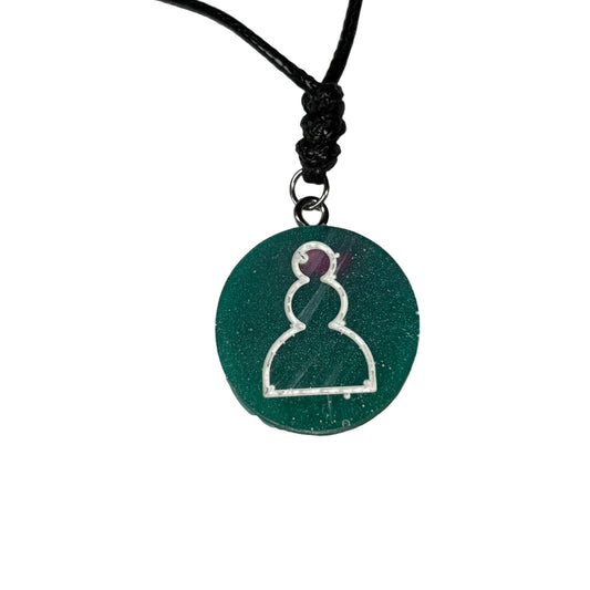 Green Pawn - Handmade Resin Chess Necklace