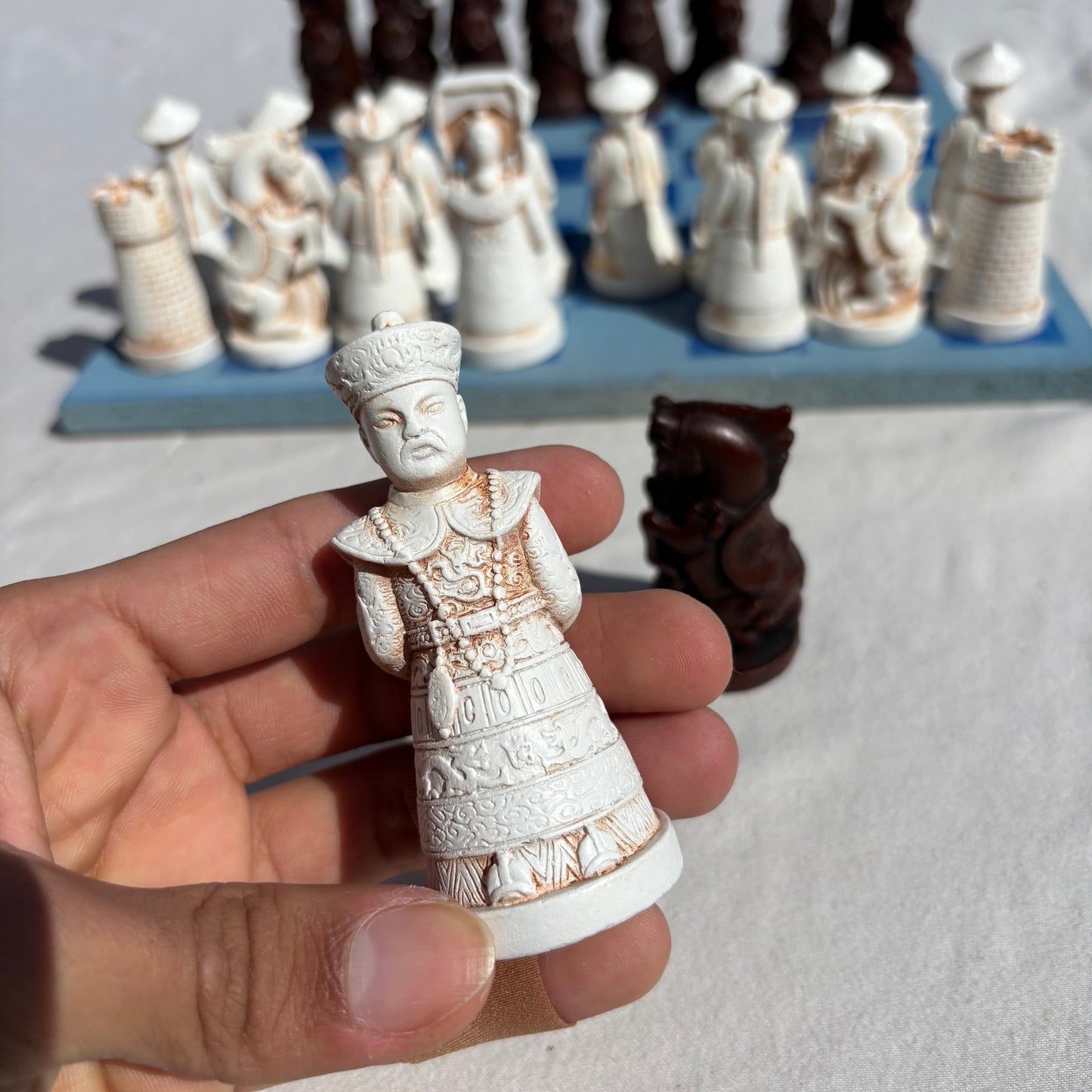 Simple Blue - Chinese Edition Chess Set