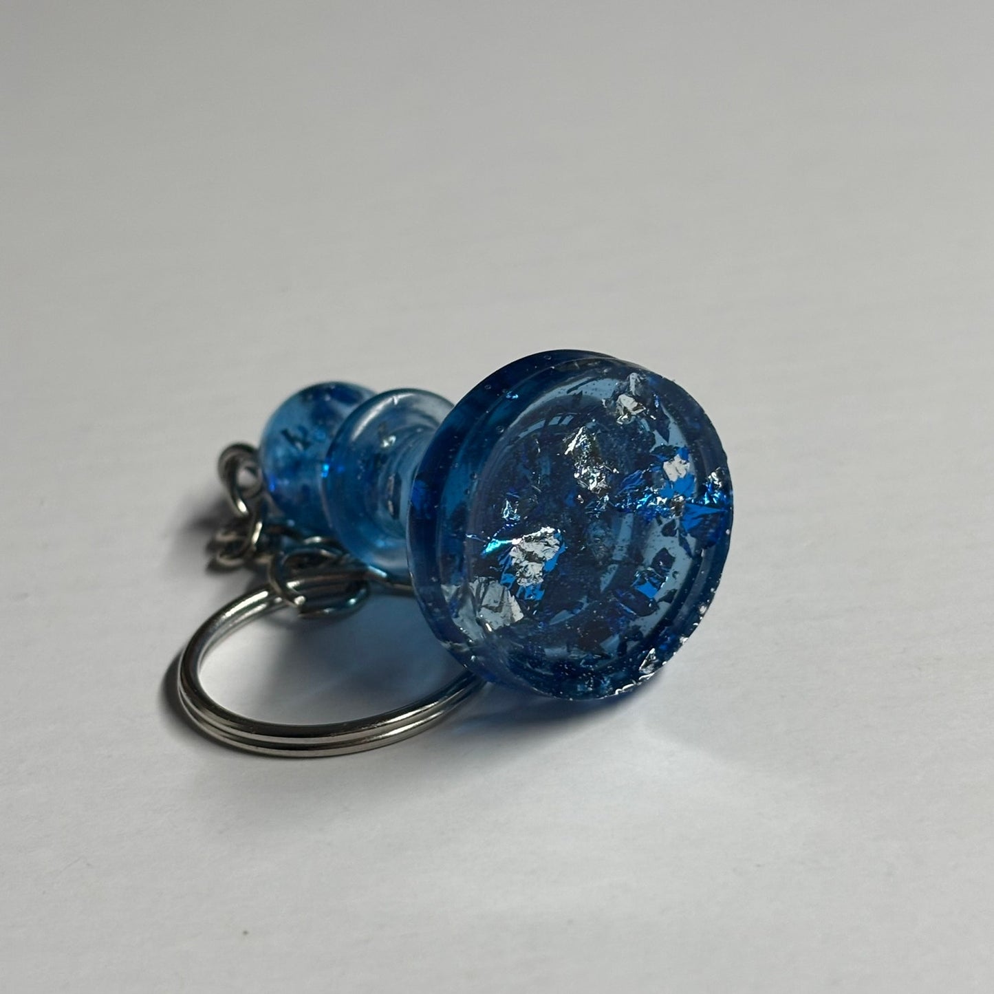 Crystal Blue Bishop - Handmade Resin Keychain