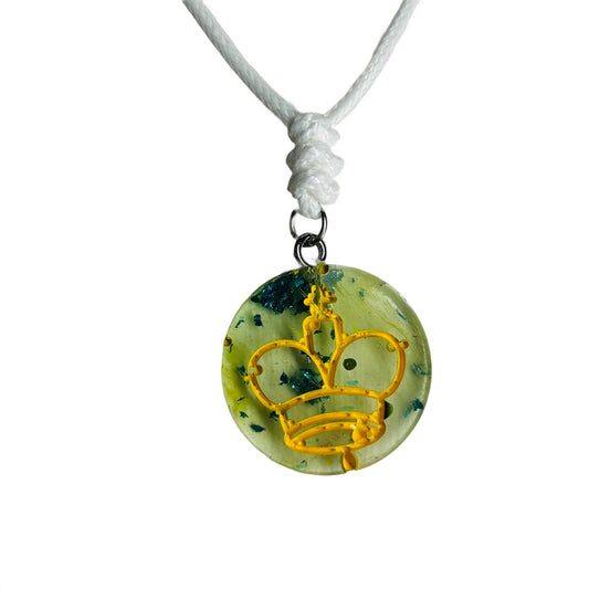 Green Translucent King - Handmade Resin Chess Necklace