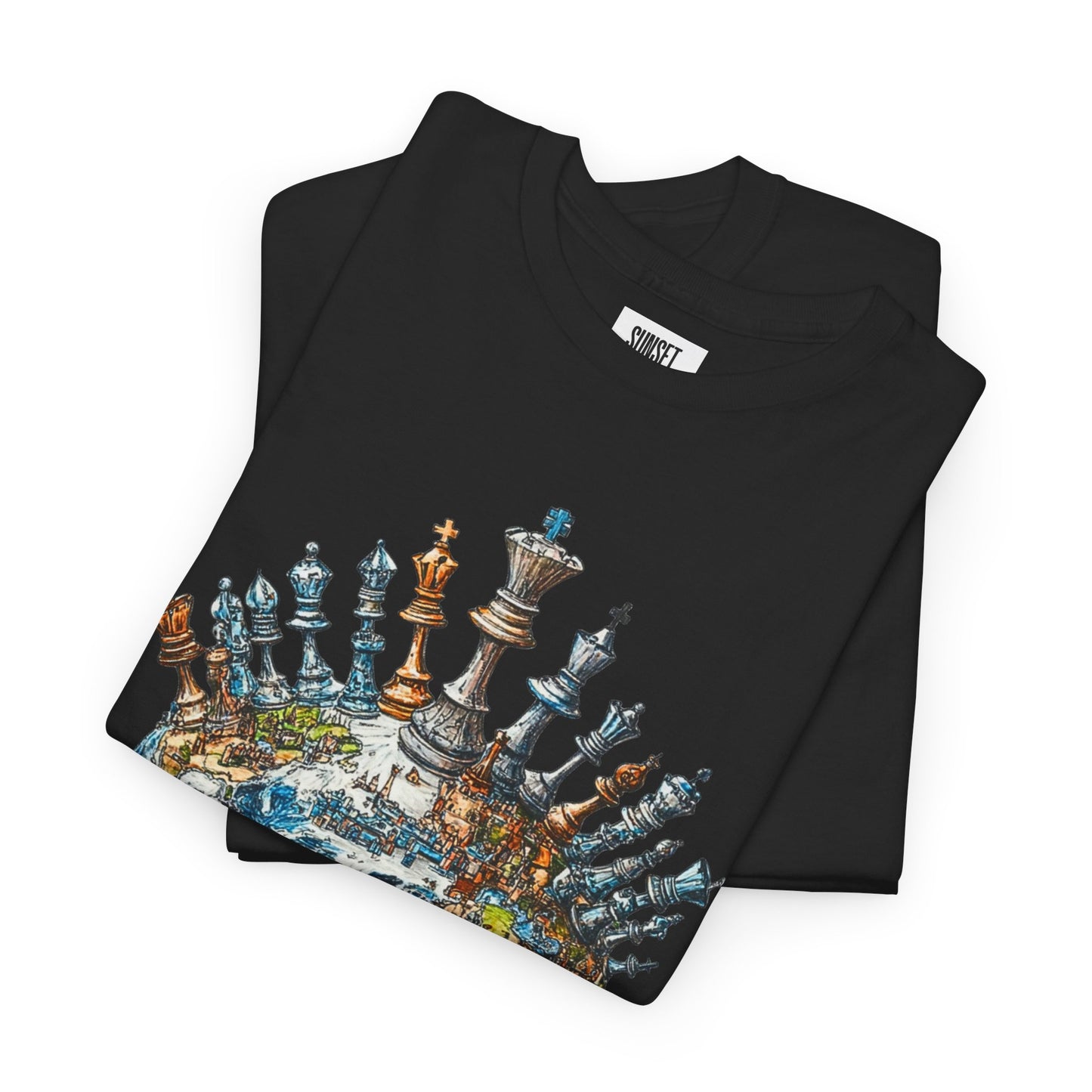 Chess World - Black Chess Tee - Unisex Heavy Cotton Tee