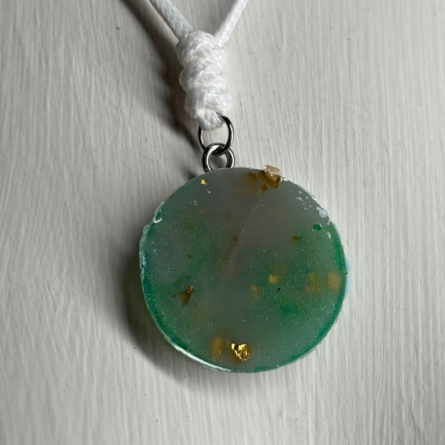 Crystal Green Rook - Handmade Resin Chess Necklace