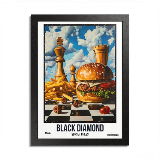 Black Diamond - Collection 3 Card #34 - Sunset Card Poster Framed 12"x16"