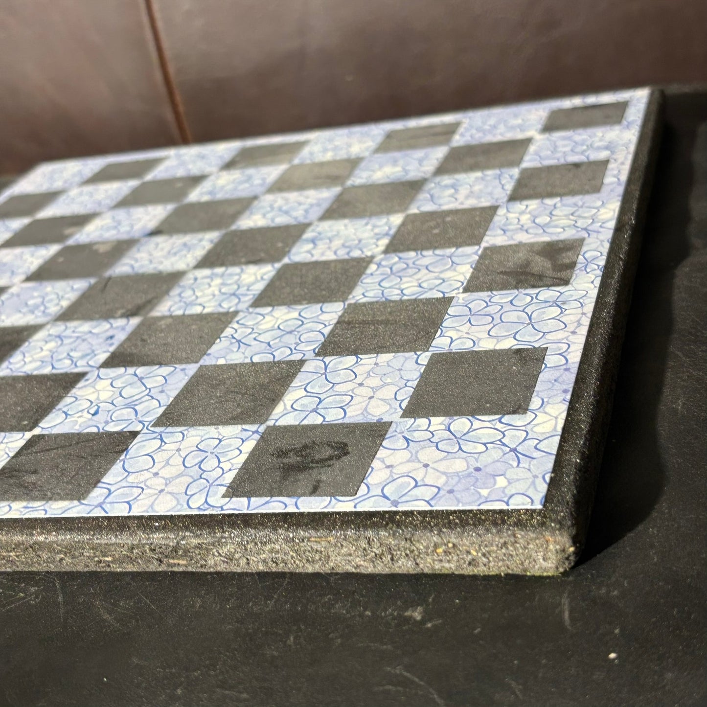 Blue & Black - Scrapbook Chess Board
