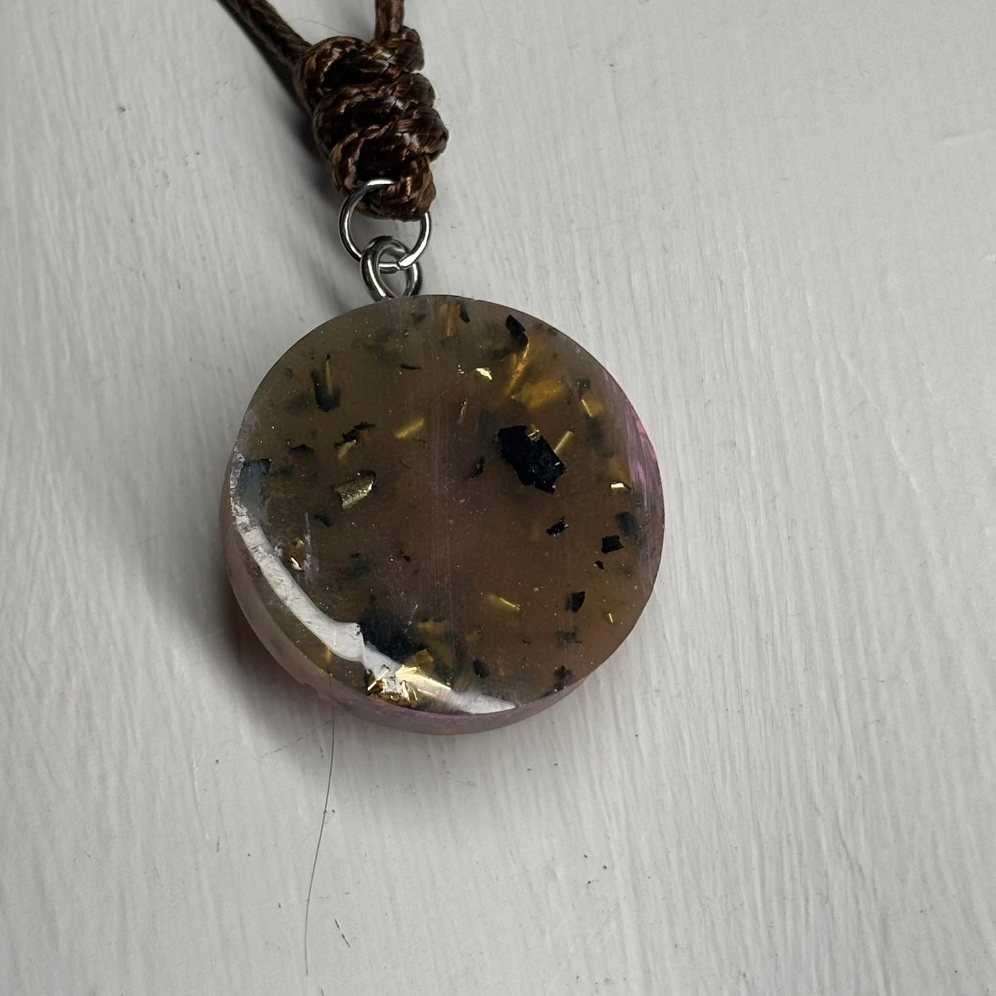 Pink Print Bishop - Handmade Resin Chess Necklace