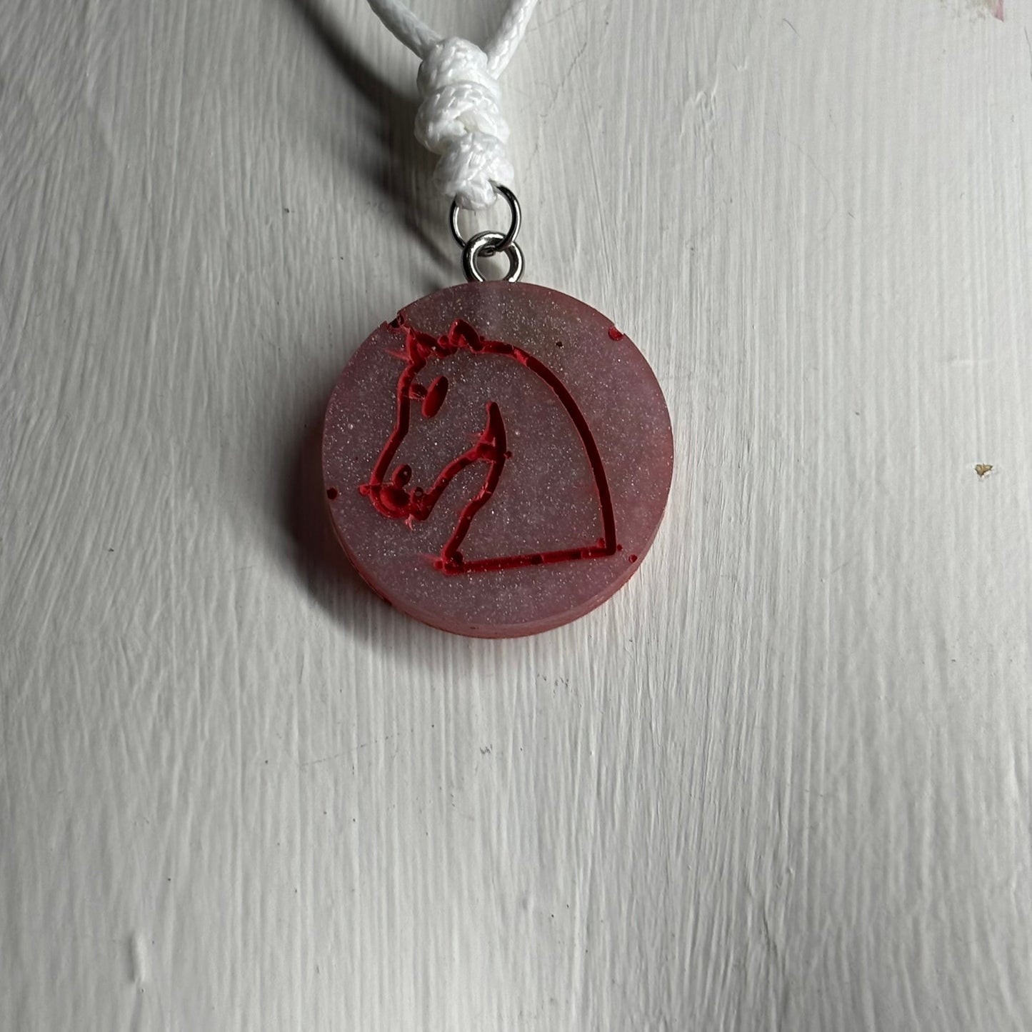 Spade Purple Knight - Handmade Resin Chess Necklace