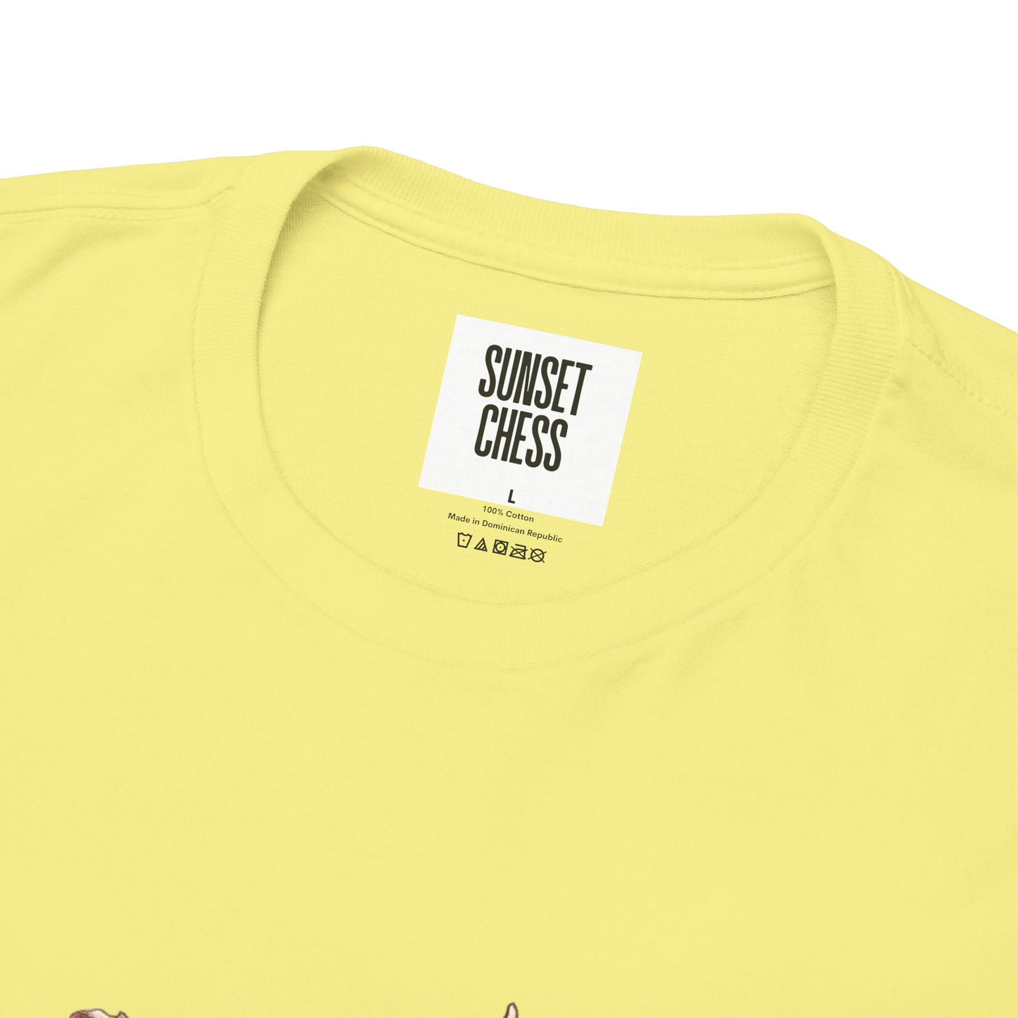 Rats Playing Chess - Lime Yellow Tee - Unisex Heavy Cotton Tee