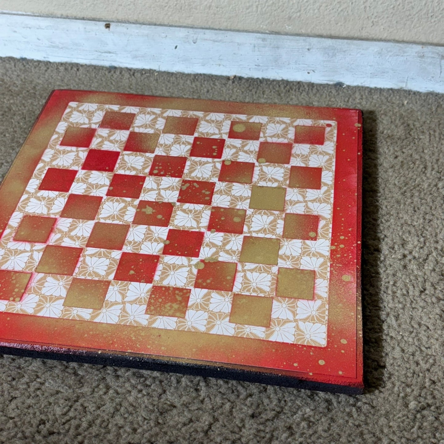 Golden Fire Red - Scrapbook Chess Board