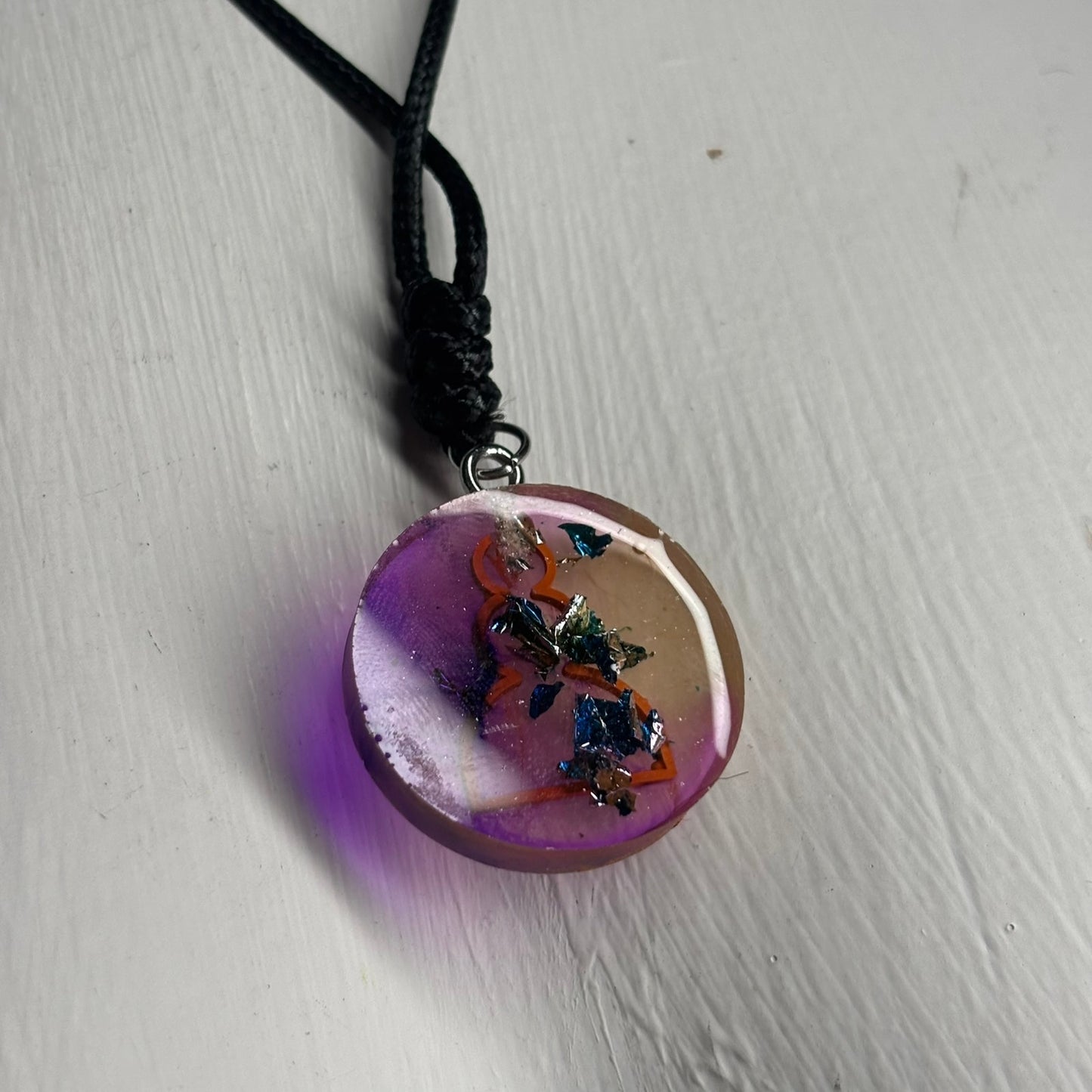 Cosmic Purple Pawn - Handmade Resin Chess Necklace