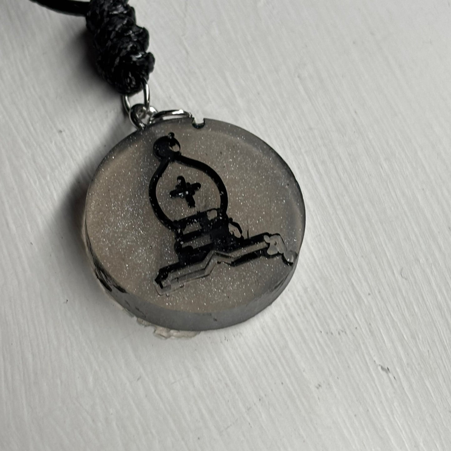 Silver Pawn - Handmade Resin Chess Necklace