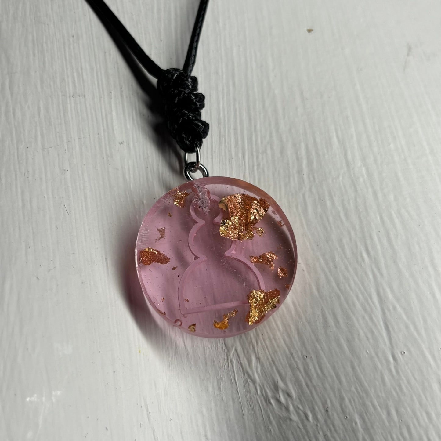 Crystal Pink Pawn - Handmade Resin Chess Necklace