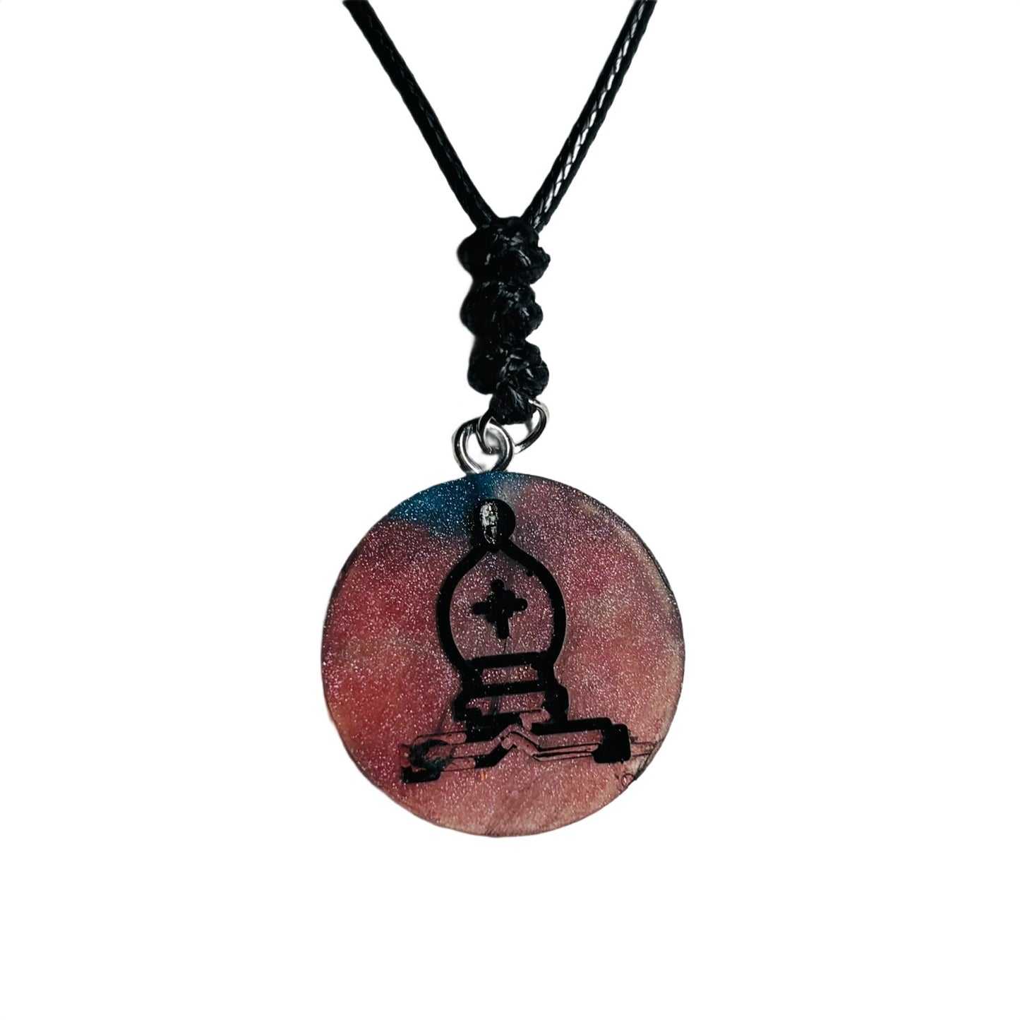 Easy Red Bishop - Handmade Resin Chess Necklace
