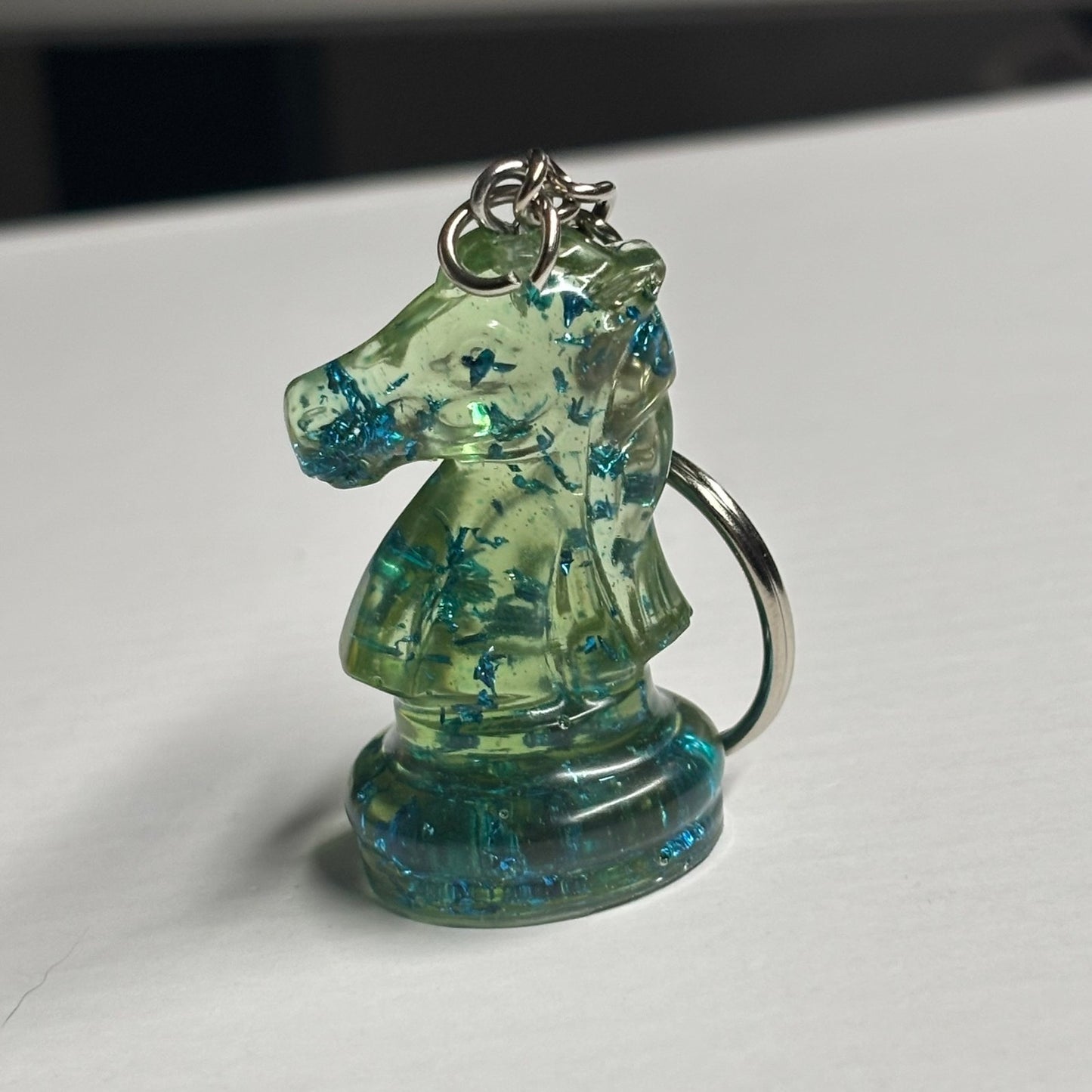 Green Sparkled Knight - Handmade Resin Keychain