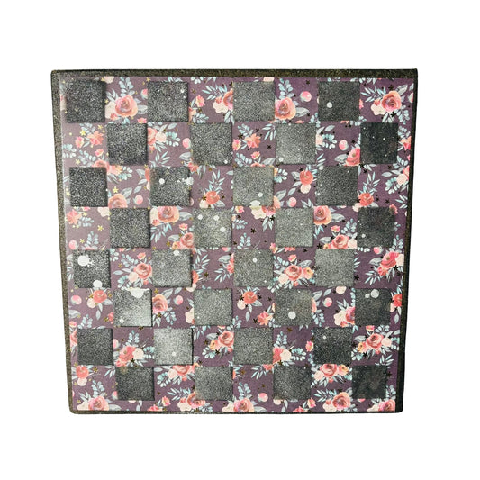Supreme Dark Flowers - Scrapbook Chess Board
