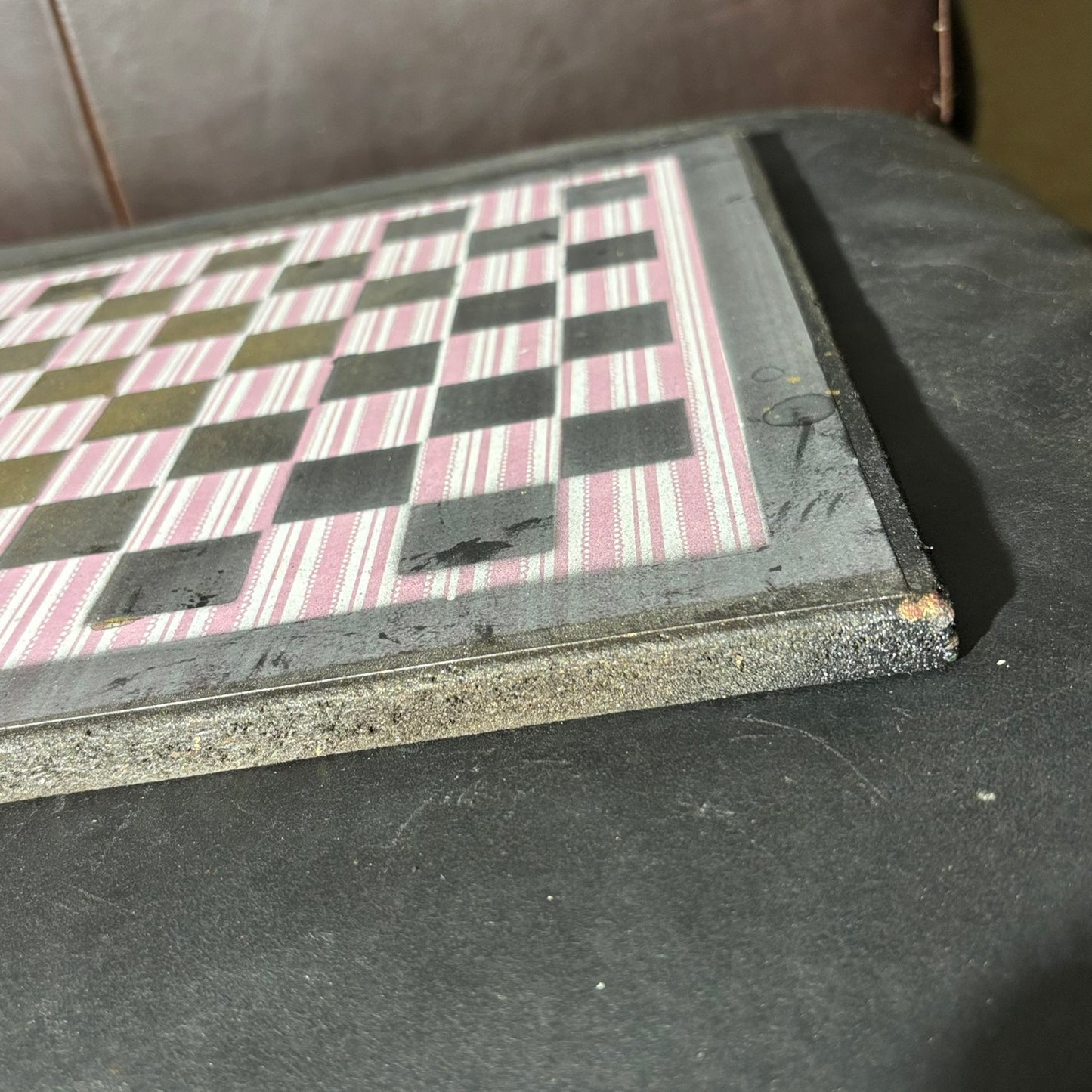 Pink Lined Gold - Scrapbook Chess Board