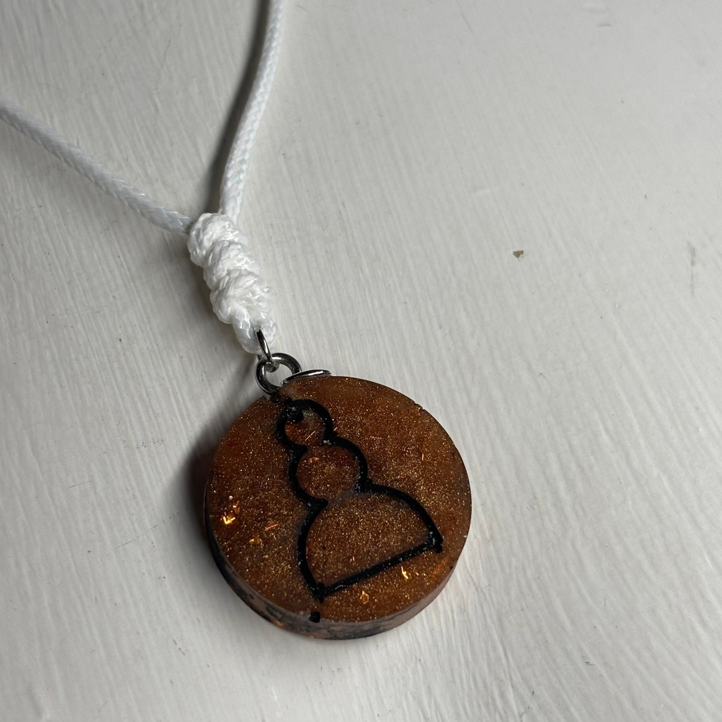 Brown Pawn - Handmade Resin Chess Necklace