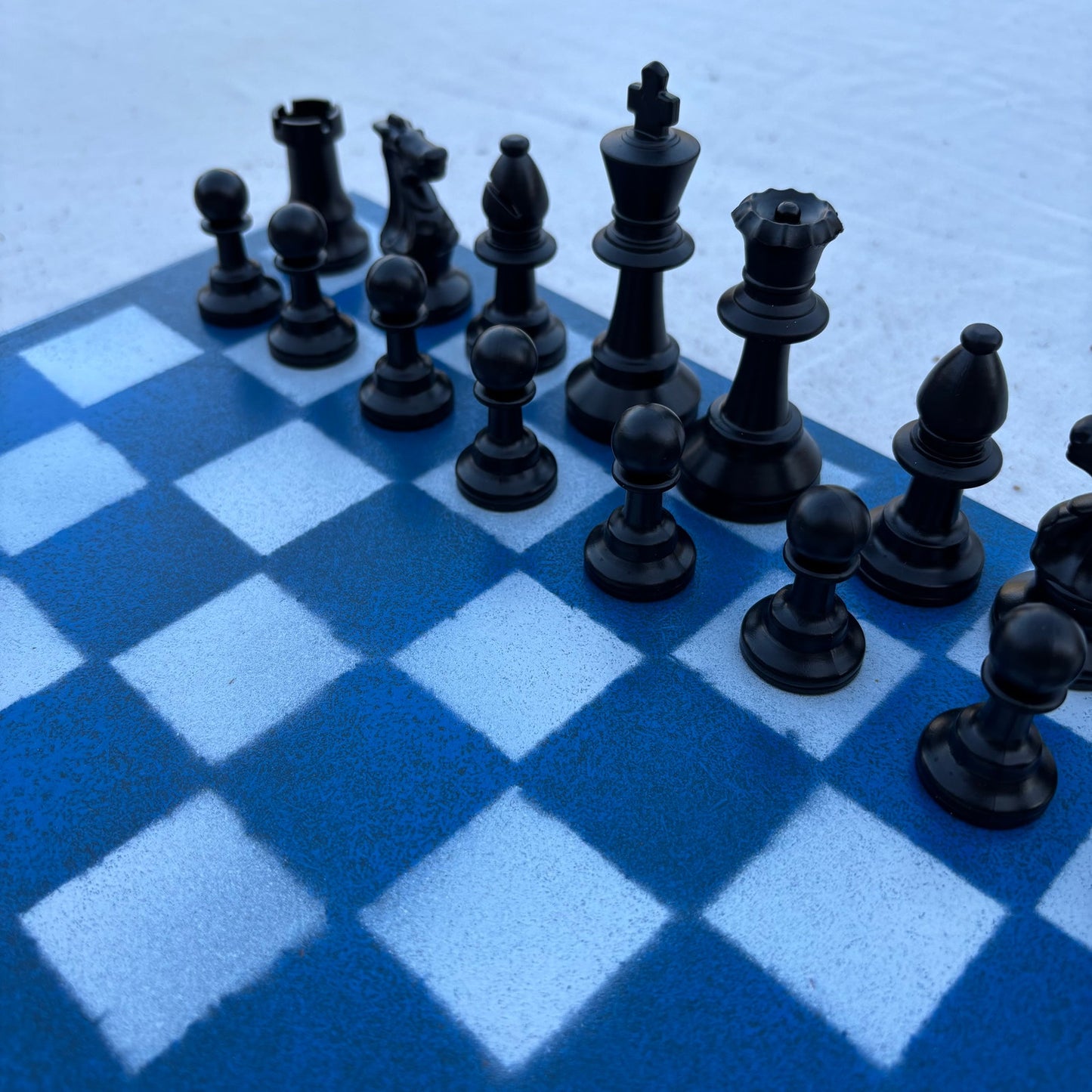 Simple Blue - Painted Chess Set
