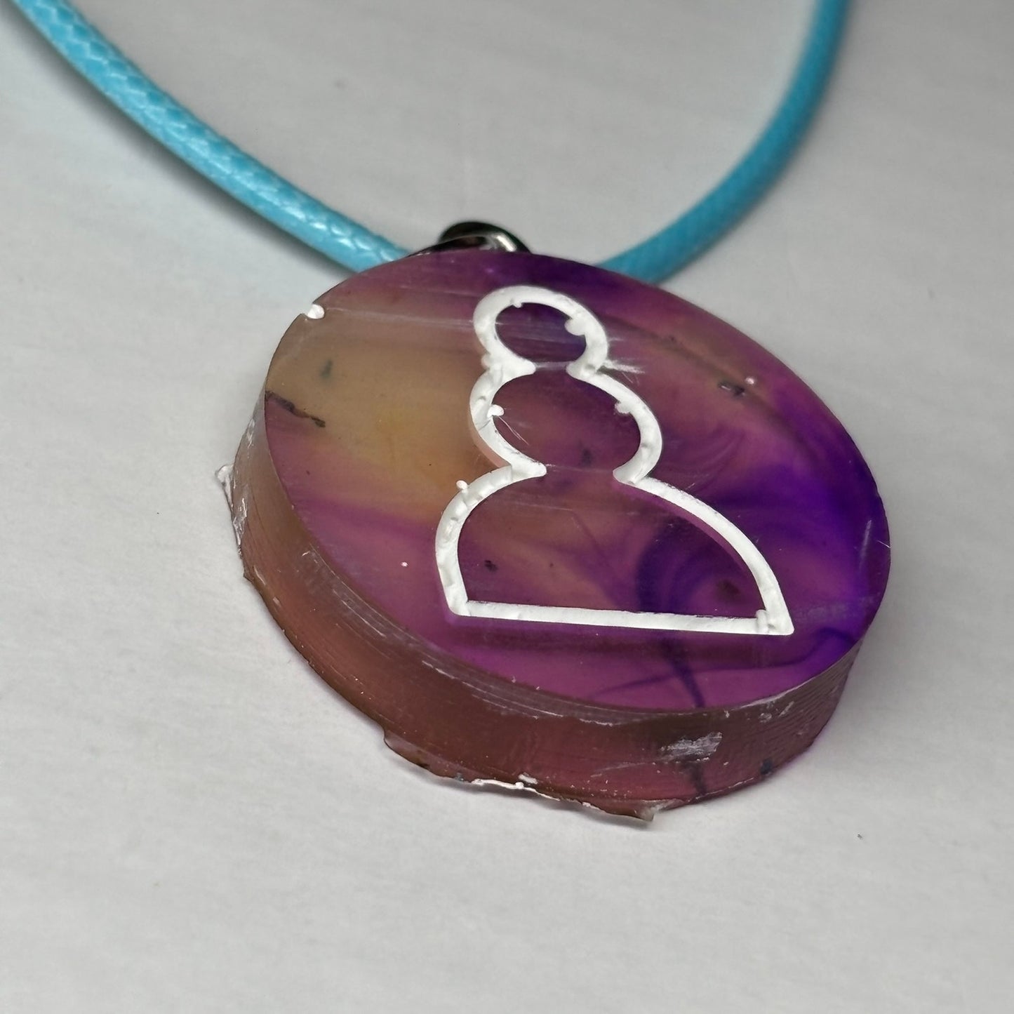 Purple Cosmic Pawn - Handmade Resin Chess Necklace