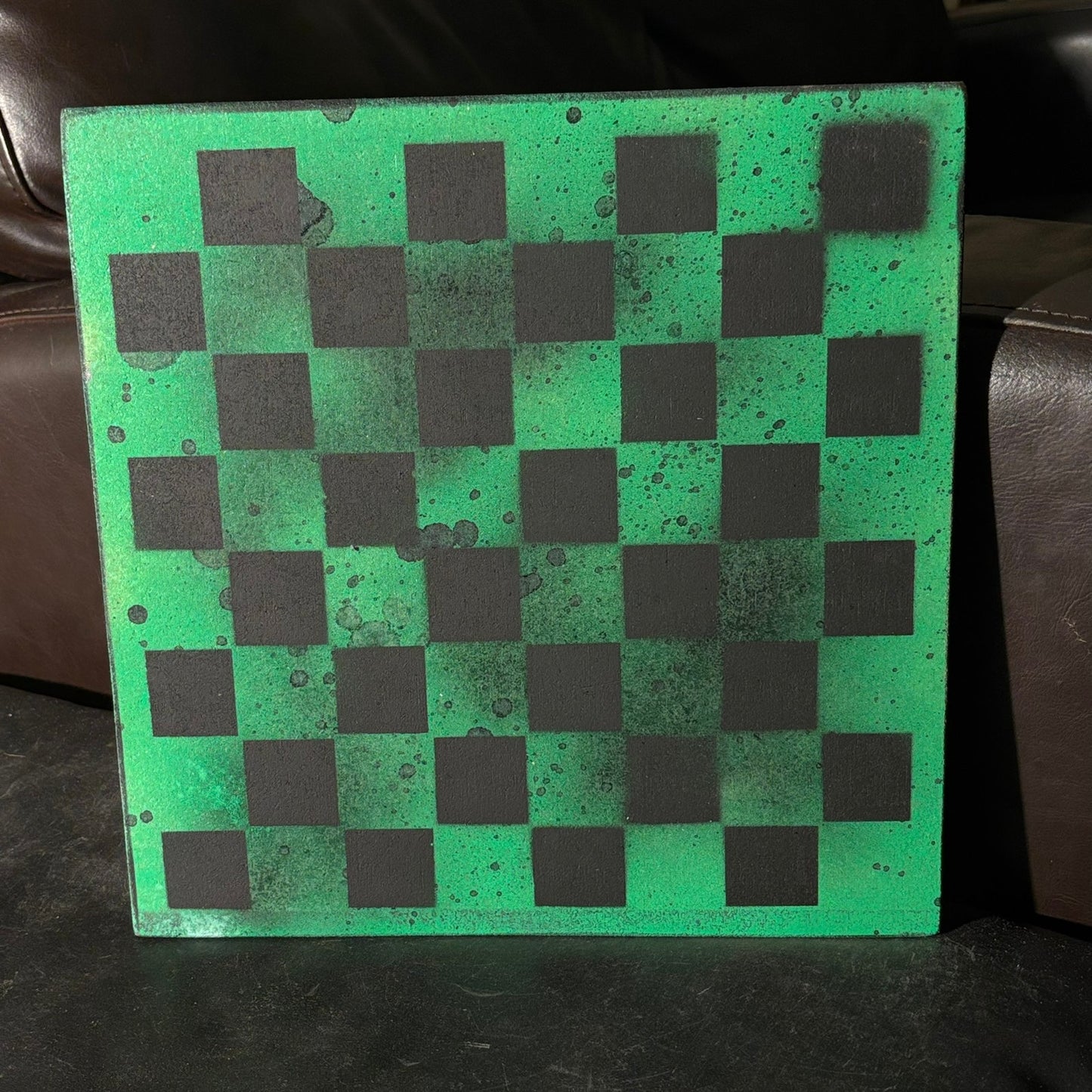Stealth Green - Painted Chess Board