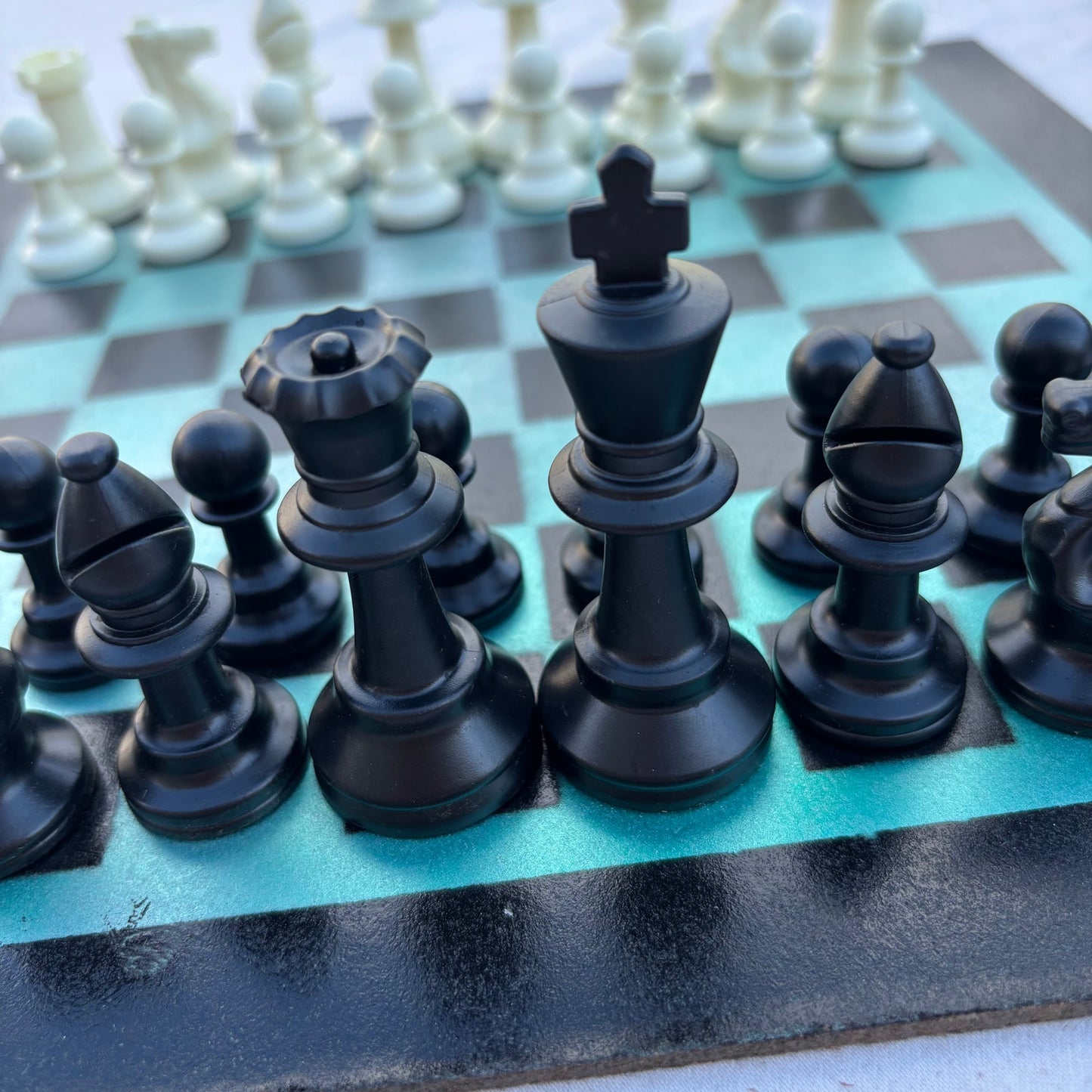 Mint Green - Painted Chess Set