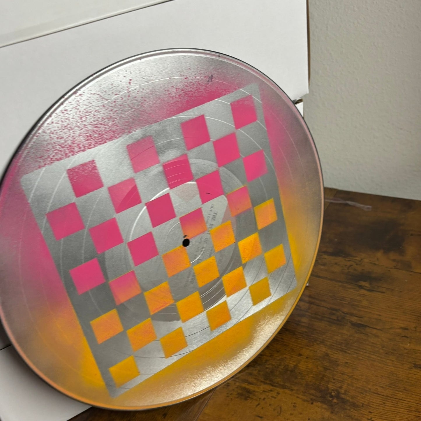 Pink Yellow Chrome - Vinyl Chess Board