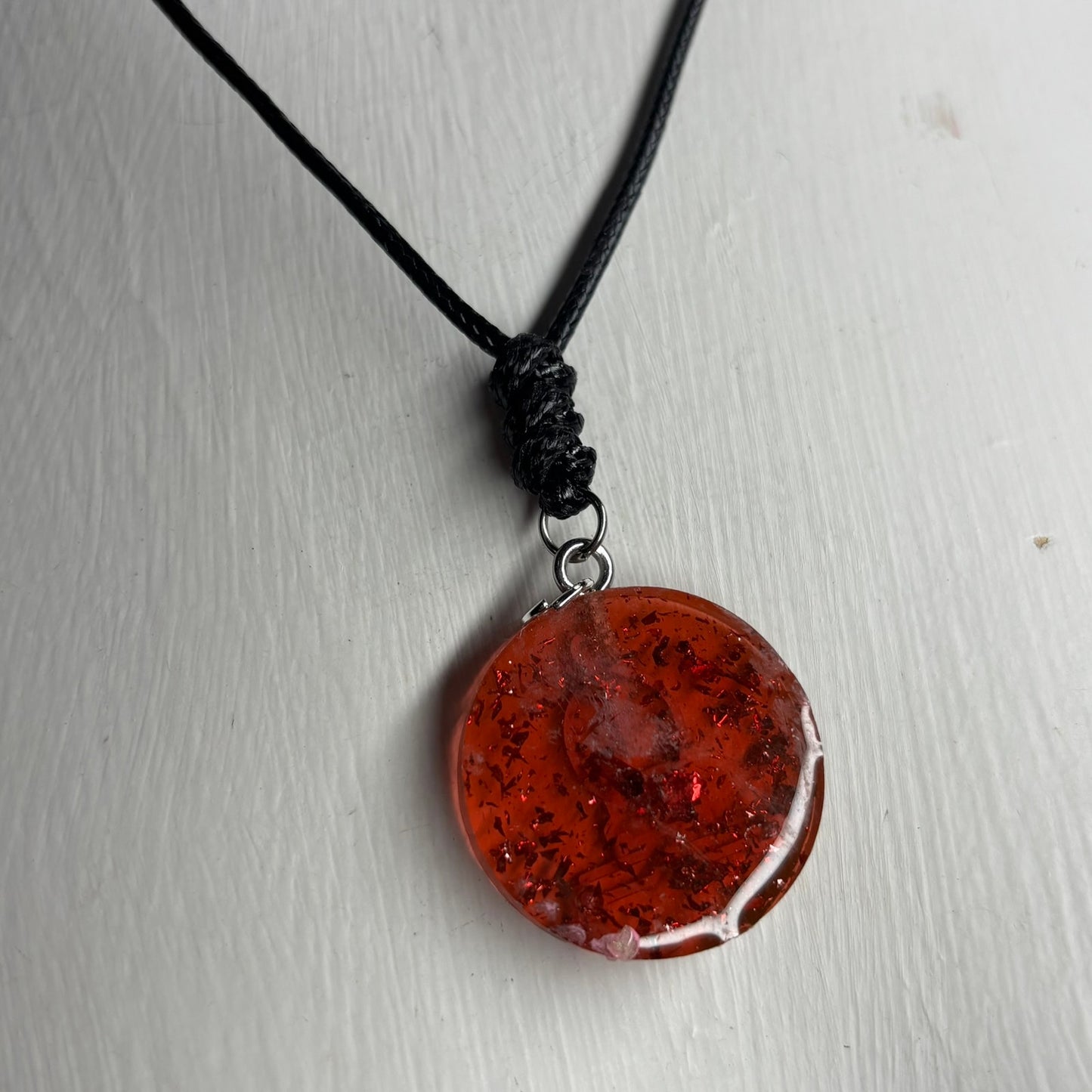 Crystal Pink Bishop - Handmade Resin Chess Necklace