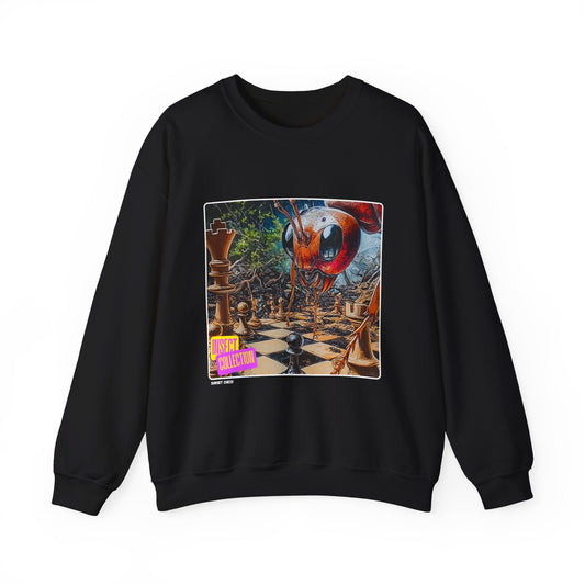 Insect Paradise - Black Chess Crewneck Sweater